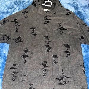 Gray ripped sweatshirt